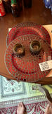 Mosaic Glass Trays, Beaded Bottles, and Ruffled Glass Centerpiece - thumbnail 1 of 3
