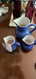 Set of three blue ceramic pitchers - thumbnail 1 of 3