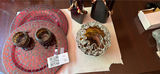 Mosaic Glass Trays, Beaded Bottles, and Ruffled Glass Centerpiece - thumbnail 3 of 3