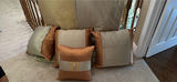 King size bed cover with decorative throw pillows - thumbnail 1 of 4