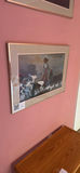 Two framed prints of a woman with geese by a boat - thumbnail 1 of 3