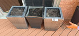 Four outdoor planters with soil - thumbnail 1 of 5