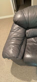 Gray leather three-seat sofa and two seater love seat - thumbnail 5 of 5