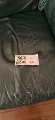 Green leather sofa and love seat - Image 1 of 7