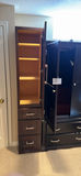 Dark wood armoire with hanging space and drawers plus a smaller stand up - thumbnail 1 of 3