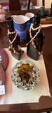 Mosaic Glass Trays, Beaded Bottles, and Ruffled Glass Centerpiece - thumbnail 2 of 3