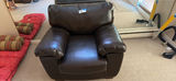 Dark brown leather chair - thumbnail 3 of 5
