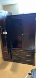 Dark wood armoire with hanging space and drawers plus a smaller stand up - thumbnail 2 of 3