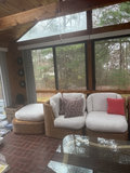 Wicker outdoor sectional with glass coffee table and accessories - thumbnail 4 of 9