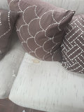 Wicker outdoor sectional with glass coffee table and accessories - thumbnail 7 of 9