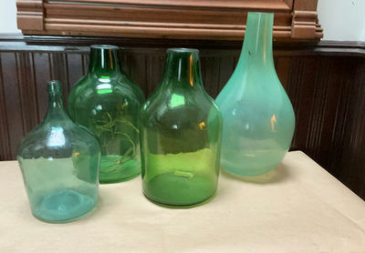 Gorgeous Over Sized Demijohns Antique Green Glass Bottles - Image 1 of 6