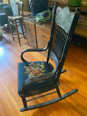 Antique Press Back Rocking Chair - Image 1 of 5