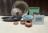 Wood Bowls, A Frame, A Copper Pot Lid, Planter Bases. mortar and pestle - thumbnail 5 of 5
