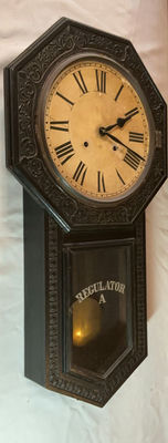 Antique Regulator Wall Clock - Image 1 of 7