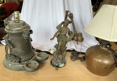 Three Antique Lamp Bases - Image 1 of 9