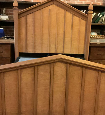 Cathedral Style Cherry Wood Veneer Queen Bed - Image 1 of 4