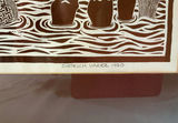 "Harvesting Limu" Block Print By German/Hawaiian Artist Dietrich Varez - thumbnail 2 of 5