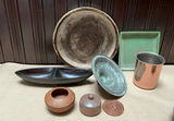 Wood Bowls, A Frame, A Copper Pot Lid, Planter Bases. mortar and pestle - thumbnail 3 of 5