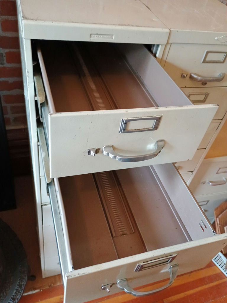 Two vintage Library metal file cabinets - image 4 of 7