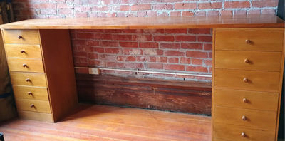Two dressers with wooden work table top - Image 1 of 7