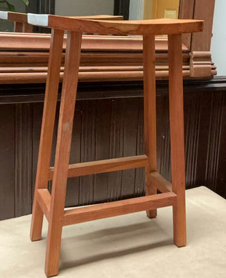 Two Unique Solid Wood Barstools - Image 1 of 8