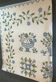 Hand Stitched Embroidered Quilt, Two Wicker Baskets . - thumbnail 4 of 4