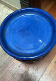 Blue Ceramic Planter Pot With Saucer - thumbnail 2 of 3
