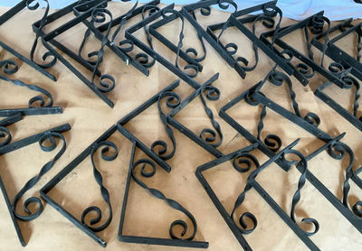 Wrought Iron Decorative Shelf Brackets. - Image 1 of 3