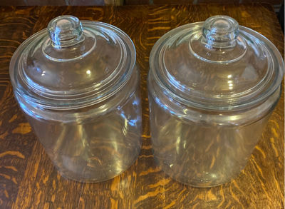 Two Large Glass Canisters - Image 1 of 2