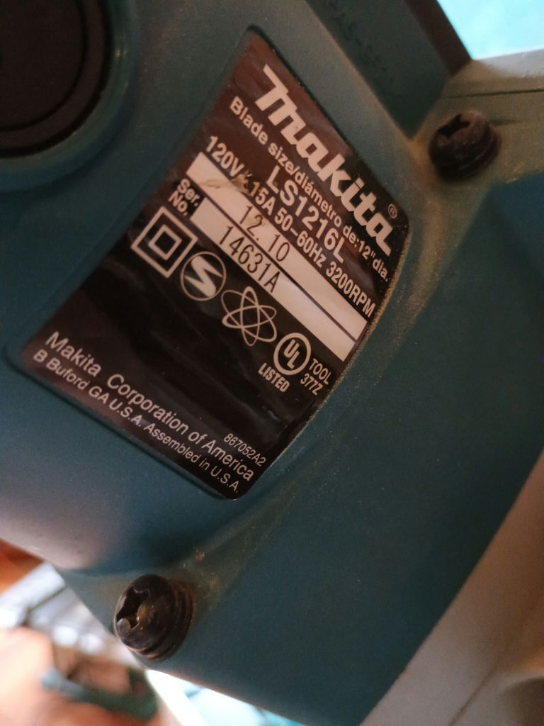 Makita sliding compound miter saw with safety glasses - image 3 of 4