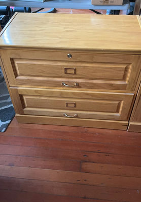 Pair Of Horizontal Wood File Cabinets - Image 1 of 5