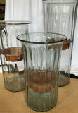 Three Tall Glass With Copper Candle Holders - thumbnail 1 of 3