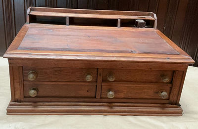 Antique Wood Writing Desk Top/or Spool Cabinet - Image 1 of 6