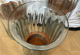 Three Tall Glass With Copper Candle Holders - thumbnail 2 of 3