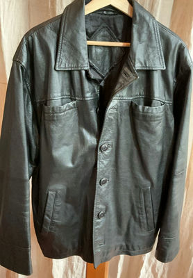 3 Men's Black Leather Jackets - Image 1 of 9