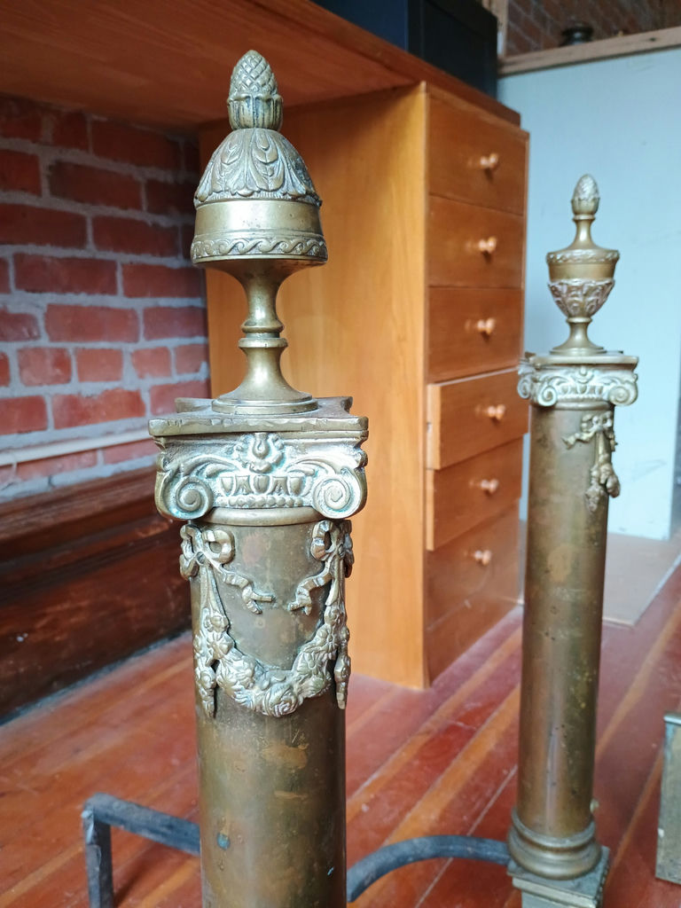 Copper and brass fireplace accessories - image 5 of 11