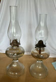 2 Vintage Glass Oil Lamps - thumbnail 1 of 3