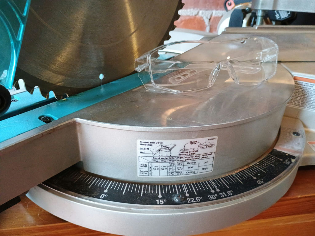 Makita sliding compound miter saw with safety glasses - image 2 of 4