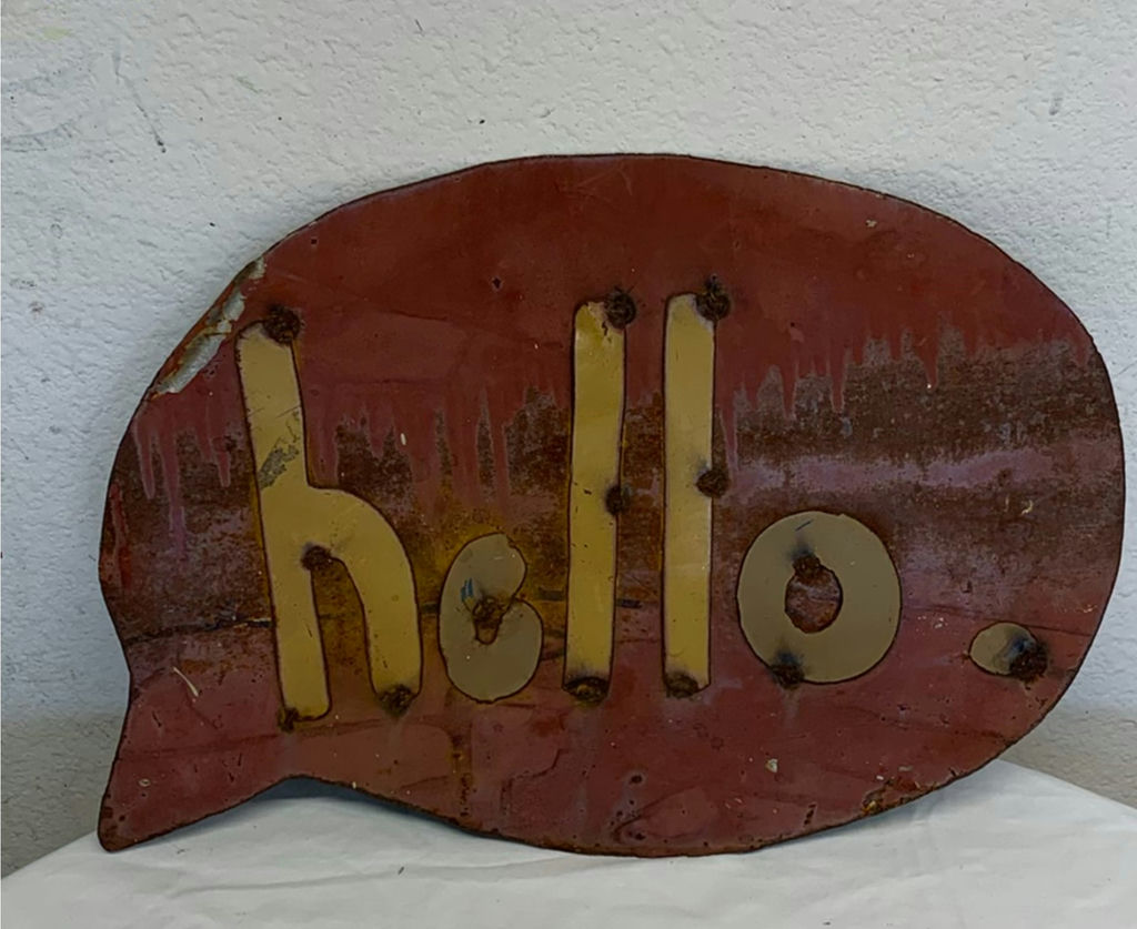 Rustic Metal Sign, Hello! - image 2 of 3