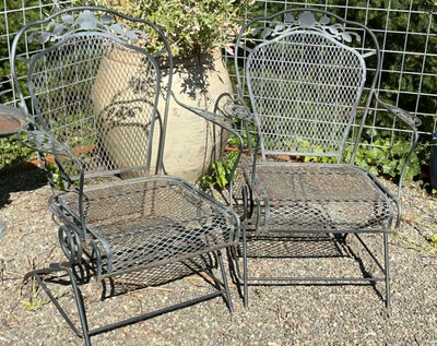 Vintage Wrought Iron Chairs. - Image 1 of 5