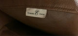 Brown Faux Leather Loveseat, brass stud trim - thumbnail 3 of 8