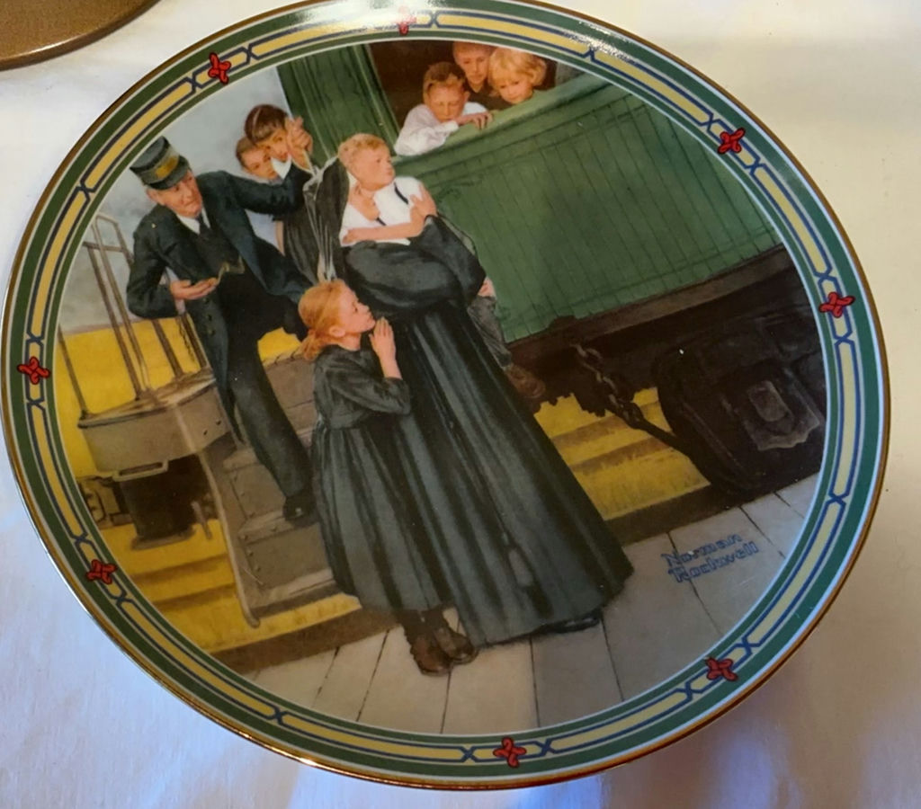 Globe on Stand and Two Norman Rockwell Plates - image 2 of 7