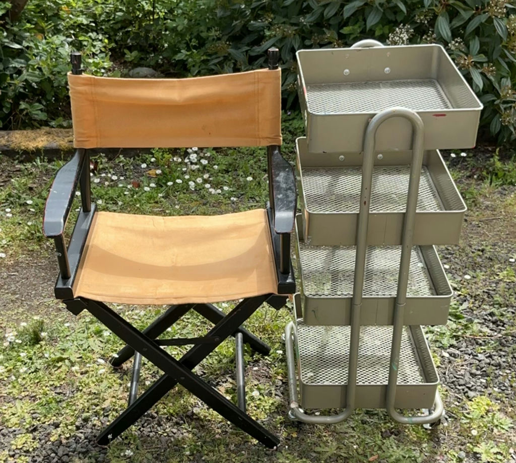 Directors Chair And Rolling Metal Cart - image 1 of 5