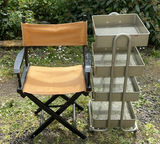 Directors Chair And Rolling Metal Cart - thumbnail 1 of 5