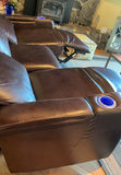 Chocolate Leather Recliner Couch - thumbnail 5 of 8