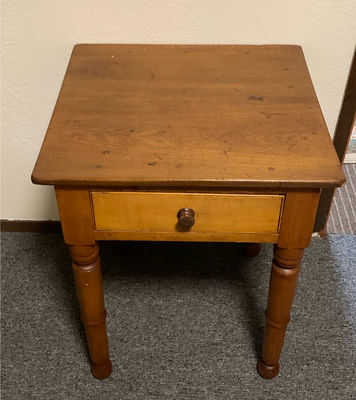 Vintage One Drawer Pine Nightstand - Image 1 of 5