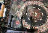 Decorative patterned tray with glassware, vases, bird sculpture and crate - thumbnail 3 of 8