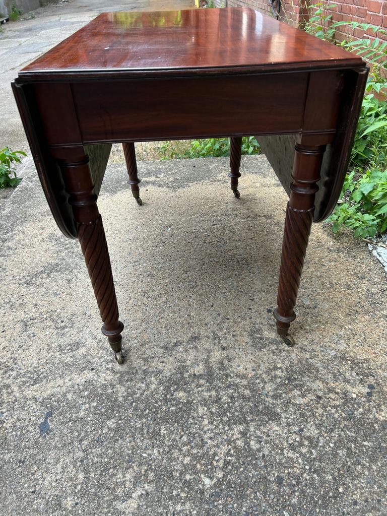 Antique One Drawer Drop Leaf Table - image 4 of 5