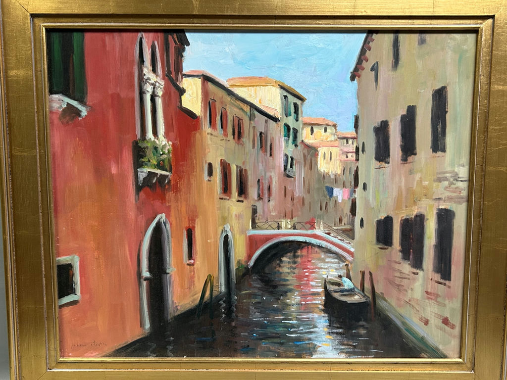 Signed Venice Canal Oil Painting  - image 3 of 6