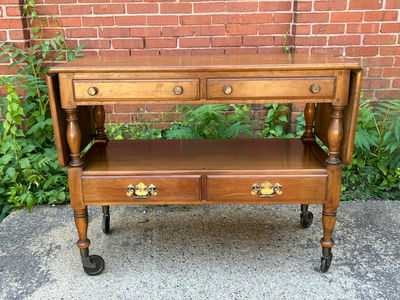 Willet Furniture Drop Leaf Serving Cart - Image 1 of 7